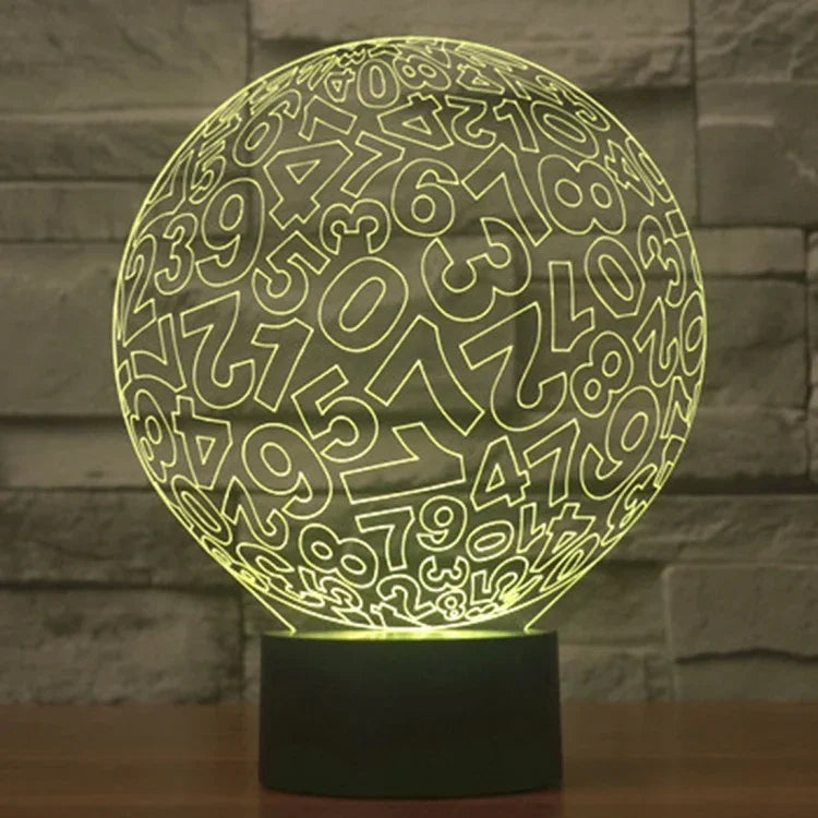 7 Color Discoloration Creative Visual Stereo Lamp Desk Lamp Night Light, Numbers Style