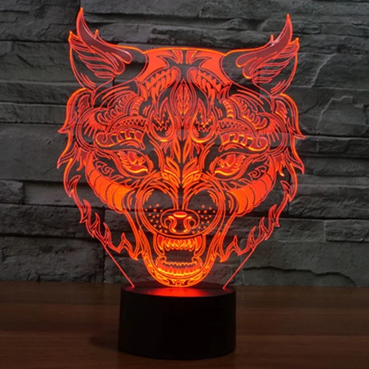 7 Colour Discoloration Creative Visual Stereo Lamp Desk Lamp Night Light, Leopard Shape