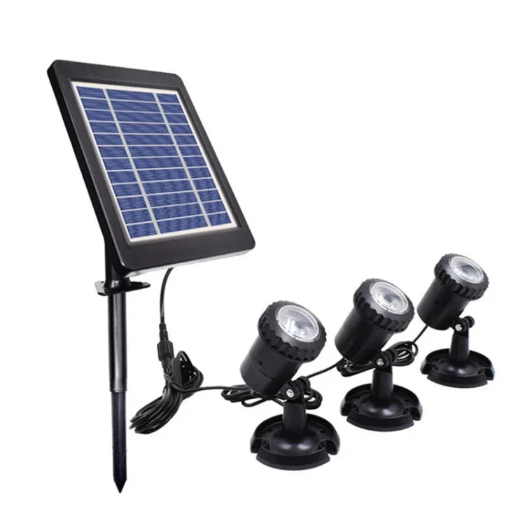 3 In 1 Red Green Blue Light Lawn Insertion Pool Diving Solar Spotlight, Red Green Blue Light
