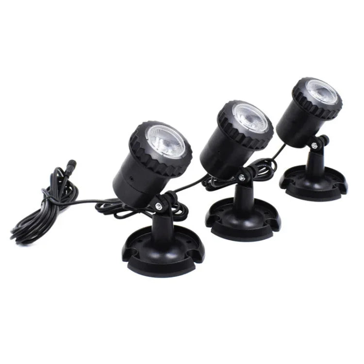 3 In 1 Red Green Blue Light Lawn Insertion Pool Diving Solar Spotlight, Red Green Blue Light