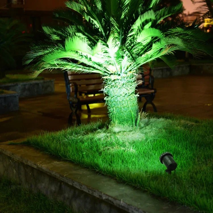 3 In 1 Red Green Blue Light Lawn Insertion Pool Diving Solar Spotlight, Red Green Blue Light