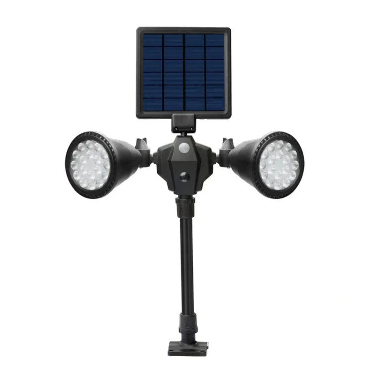 Solar Powered Robot LED Spotlight Double-headed Smart Sensor Light for Outdoor Lawn