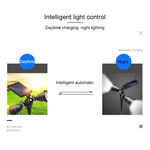Solar Powered Robot LED Spotlight Double-headed Smart Sensor Light for Outdoor Lawn
