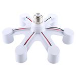 1 to 6 E27 Standard Lamp Holder Base Converter LED Light Bulbs Socket Adapter, 1 to 6