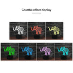 Elephant Shape 3D Colorful LED Vision Light Table Lamp, 16 Colors Remote Control Version, 16 Colors Remote Control Version