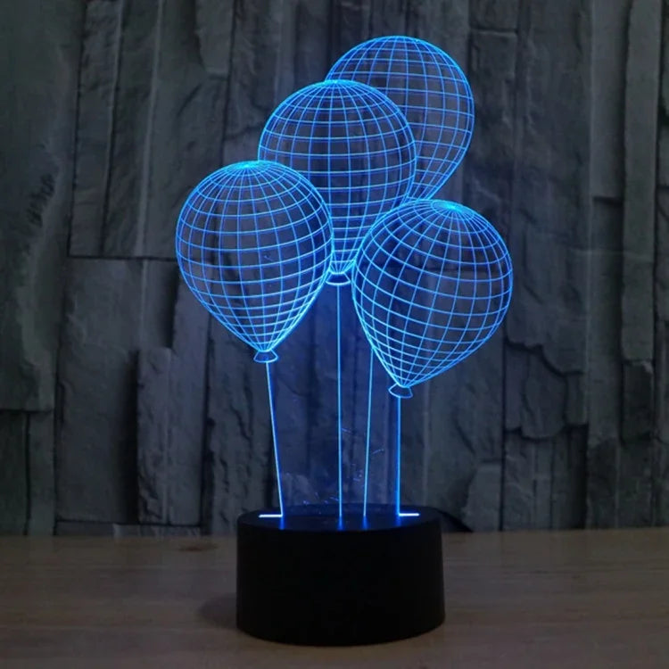 7 Color Discoloration Creative Visual Stereo Lamp Desk Lamp Night Light, Balloon Style