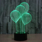 7 Color Discoloration Creative Visual Stereo Lamp Desk Lamp Night Light, Balloon Style