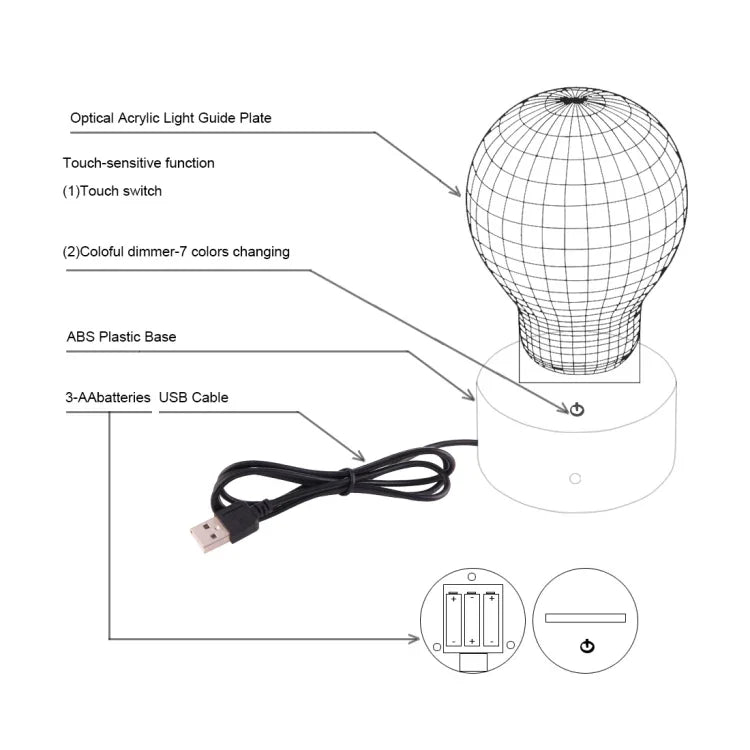 7 Color Discoloration Creative Visual Stereo Lamp Desk Lamp Night Light, Leopard Style