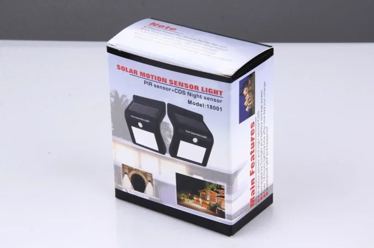 8 LEDs Solar Motion Sensor Wall Light with Solar Panel, 8 LEDs White Light
