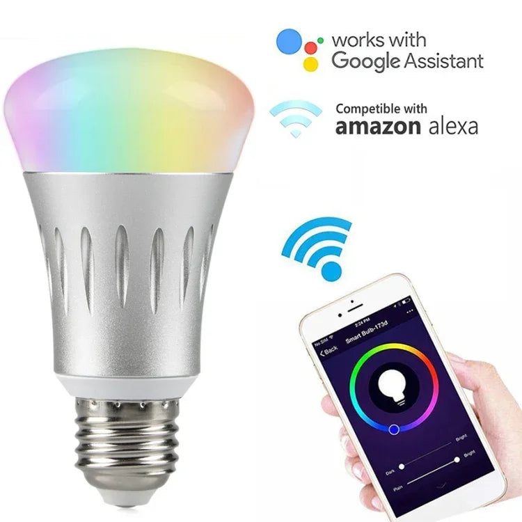 6000K+RGB 600LM Works with Alexa & Google Home, AC 175-255V