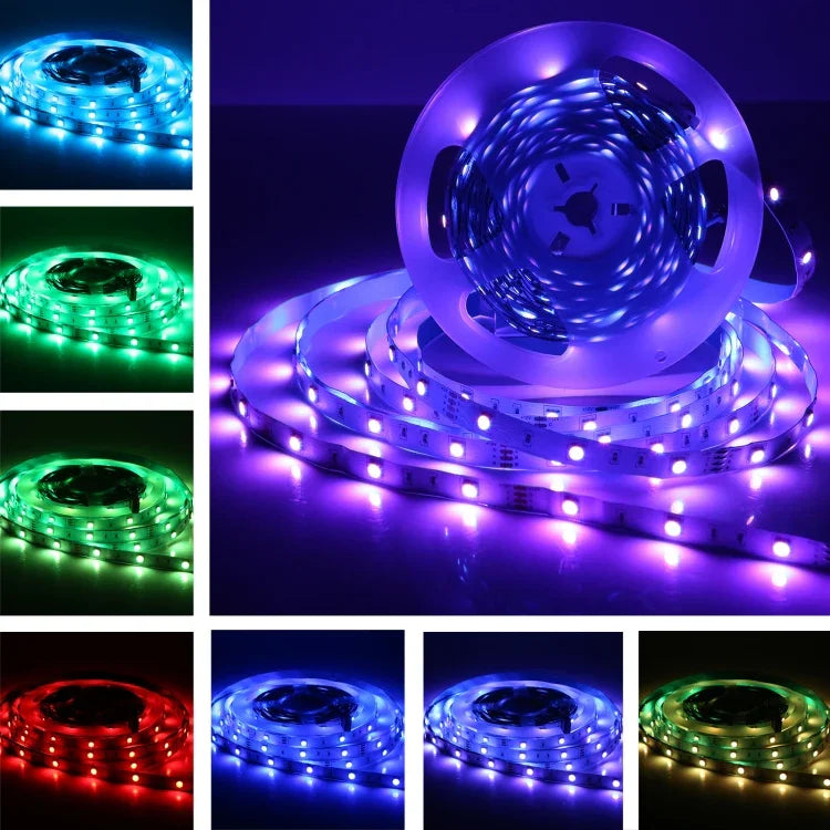 20m 600 LEDs SMD 5050 IP44 Waterproof RGB Light Strip with 24-keys Bluetooth + Music Remote Control, EU Plug, 20m 600 LEDs IP44