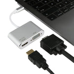 4 in 1 USB / Type-C to 4K HDMI + VGA + USB 3.0 Interface Multifunction Adapter