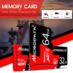 MICRODATA 64GB U3 Red and Black TF(Micro SD) Memory Card, 64GB