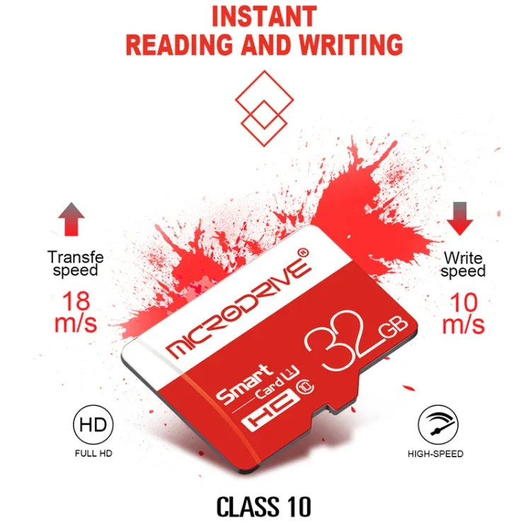 Microdrive 32GB High Speed Class 10 Micro SD(TF) Memory Card, 32GB