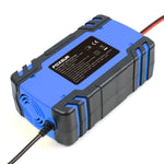 FOXSUR 12V-24V Car Motorcycle Truck Repair Battery Charger AGM Charger, UK Plug (Blue), UK Plug Blue