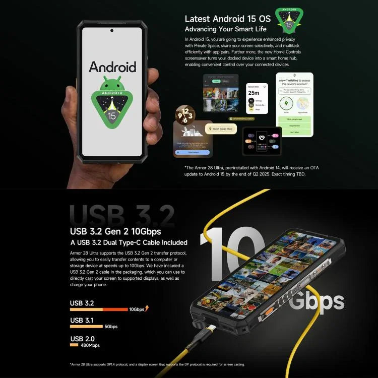 Ulefone Armor 28 UltraThermal Version  Rugged Phone, 16GB+1TB, Night Vision, 10600mAh, 6.67 inch Android 14 MediaTek Dimensity 9300+ Octa Core, Network: 5G, NFC, Armor 28 Ultra Thermal Version