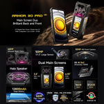 Ulefone Armor 30 Pro Rugged Phone, 16GB+512GB, Night Vision, 6.95 inch + 3.4 inch Dual Screen Android 14 MediaTek Dimensity 7300X Octa Core, Network: 5G, OTG, NFC, Armor 30 Pro