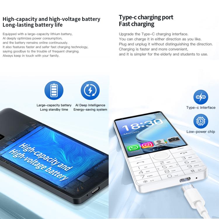 DOOV R70 Keypad Phone, 6GB+128GB, 4 inch Android 13 Mediatek MT6762 Octa Core, Network: 4G, Support Google Store, with Camera, With Camera