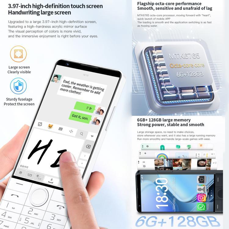 DOOV R70 Keypad Phone, 6GB+128GB, 4 inch Android 13 Mediatek MT6762 Octa Core, Network: 4G, Support Google Store, No Camera, No Camera