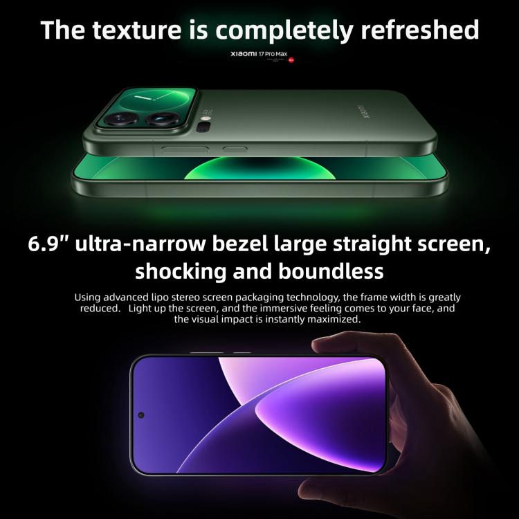 Xiaomi 17 Pro Max, 16GB+512GB, 3D Ultrasonic Fingerprint, 6.9 inch + 2.9 inch Xiaomi HyperOS 3 Snapdragon 8 Elite Gen 5 Octa Core, NFC, Network: 5G, 16GB+512GB