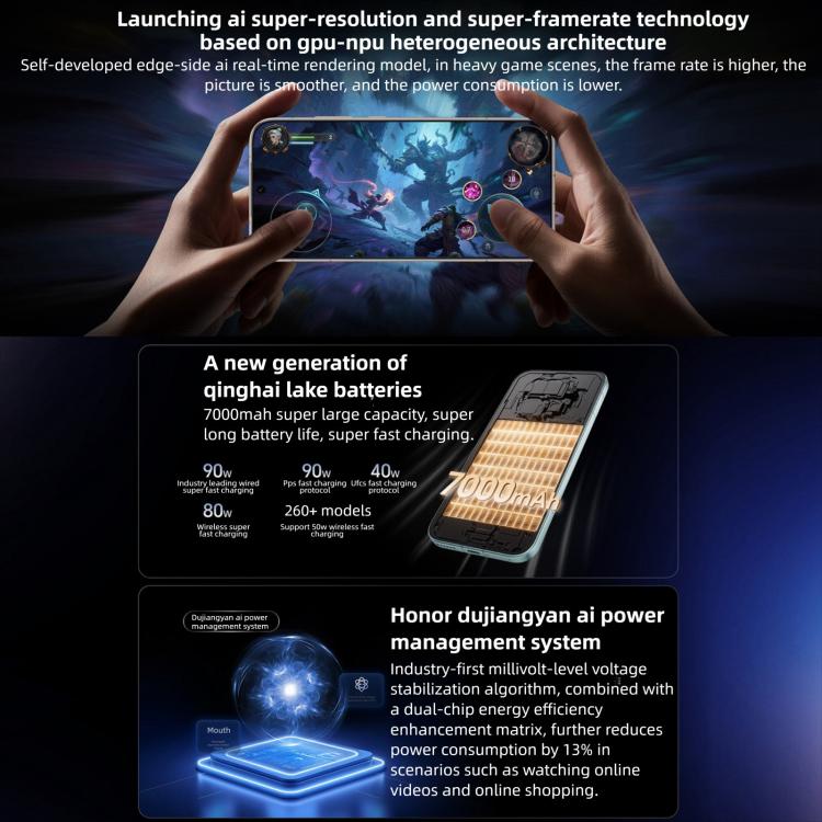Honor Magic8, 12GB+256GB, Screen Fingerprint, 6.58 inch MagicOS 10.0 / Android 16 Snapdragon 8 Elite Gen 5th Octa Core, Network: 5G, NFC, OTG, 12GB+256GB