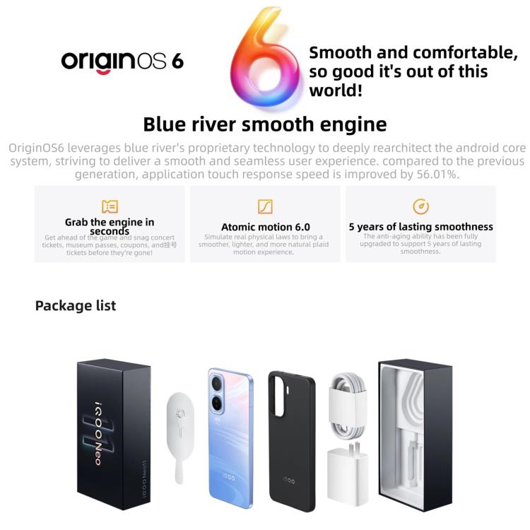 vivo iQOO Neo11, 12GB+256GB, Face ID / Screen Fingerprint Identification, 6.82 inch Android 16 OriginOS 6 Snapdragon 8 Elite Octa Core, OTG, NFC, Network: 5G, iQOO Neo11, 12GB+256GB