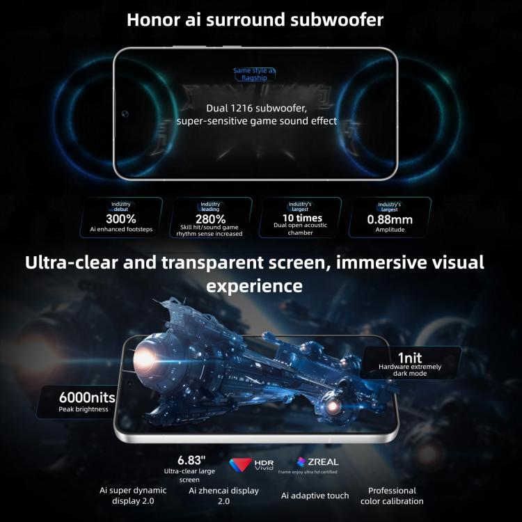 Honor WIN, 16GB+1TB, 3D Ultrasonic Fingerprint, 10000mAh Battery, 6.83 inch MagicOS 10.0 / Android 16 Snapdragon 8 Elite Gen 5 Octa Core, Network: 5G, NFC, OTG, 16GB+1TB