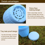 10 PCS Imitation Wooden Barrel Plastic Resin Flower Pot with Tray, Top Diameter: 9cm, Height: 6.5cm, Top Diameter: 9cm