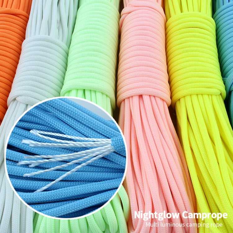 20m 9-Core Nylon+Polyester Full-light Outdoor Camping Tent Rescue Bundled Fluorescent Climbing Rope, 20m Pink, 20m Green, 20m White, 20m Yellow