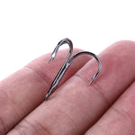 HENGJIA 20 PCS Classic Black High Carbon Steel Fishing Three-jaw Treble Hooks, 6# FH022