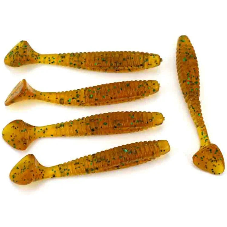 HENGJIA SO0205P 5 PCS 8cm/5g  Screw Tail Soft Fishing Lure Artificial Baits, SO0205P