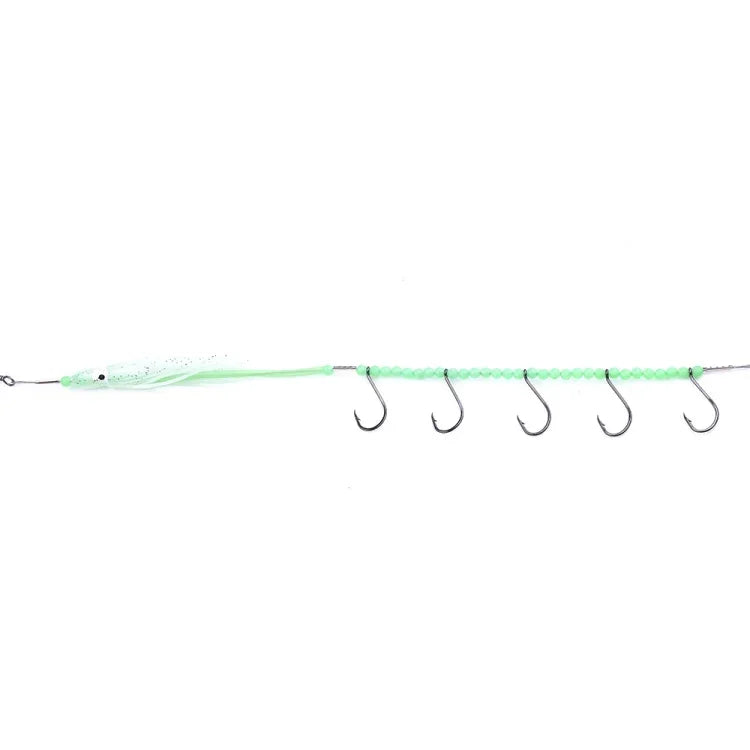 HENGJIA 32cm/7g Fishing Knife Fish Wire Luminous Night Light Octopus Squid Hook 5 Hooks