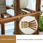 Wooden Plant Flower Display Stand Wood Pot Shelf Storage Rack, without Wheel