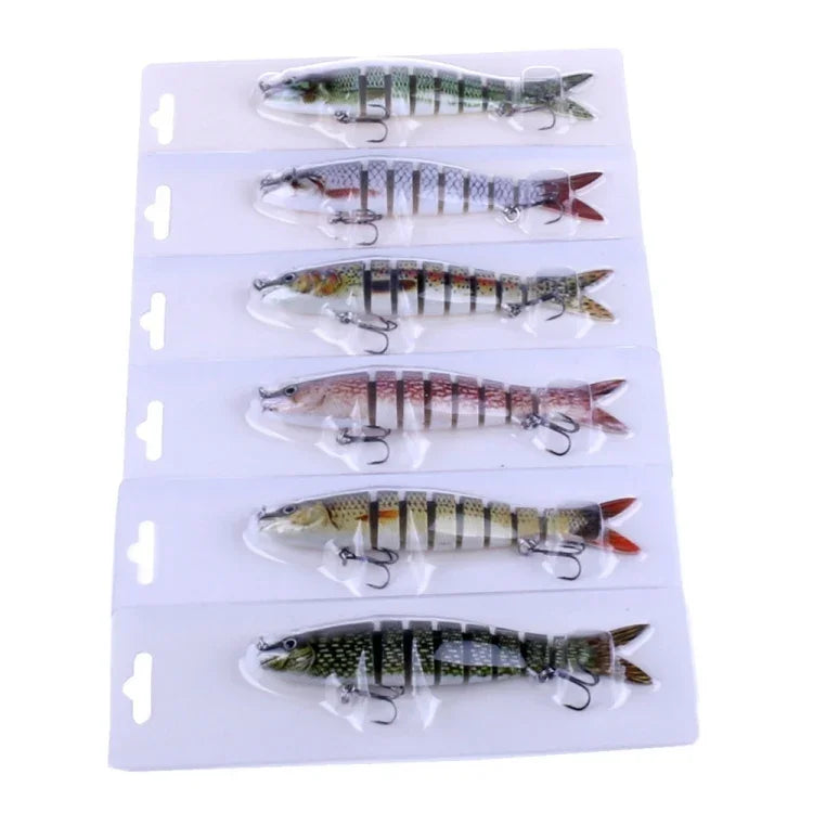 HENGJIA JM024-X 6# 13.6cm 18.7g Multi-section Plastic Hard Baits Artificial Fishing Lures with Treble Hook, Random Color Delivery, JM024-X 6# 13.6cm