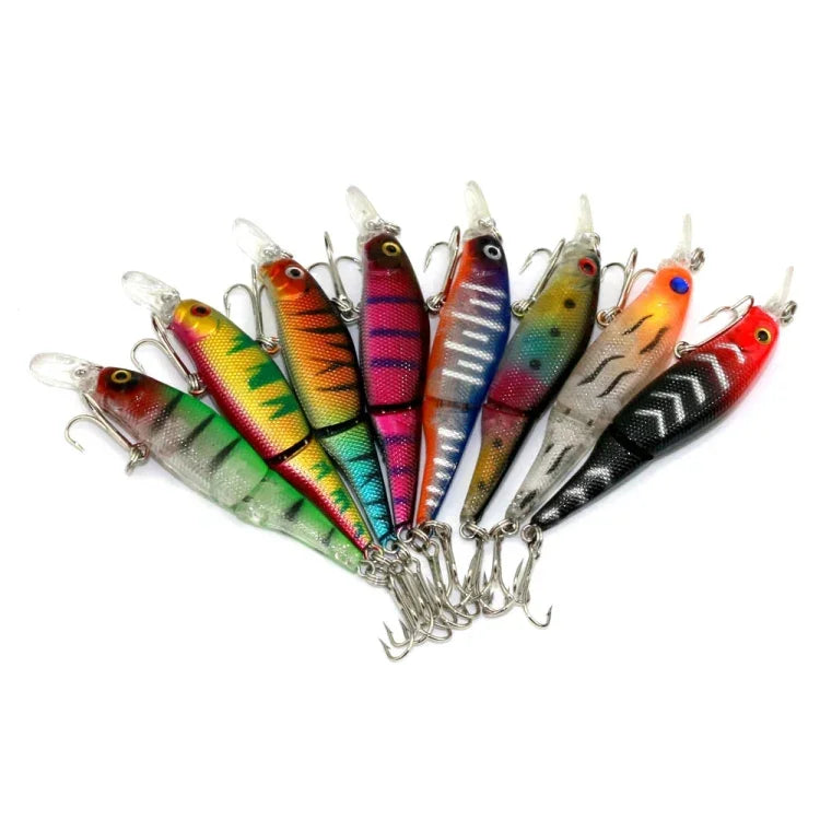 HENGJIA JM010-X 6# 8.8cm 7.4g 2-section Plastic Hard Baits Artificial Fishing Lures with Treble Hook, Random Color Delivery, JM010-X 6# 8.8cm