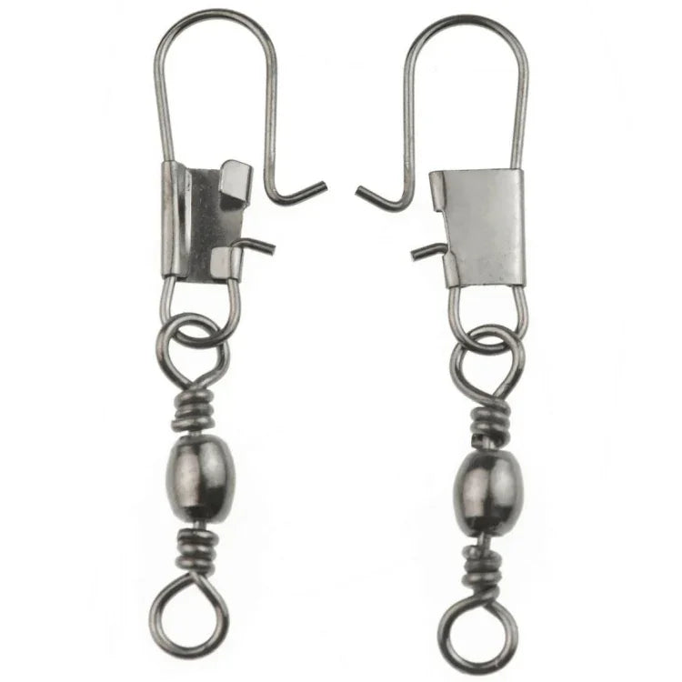 20pcs 8# 3.5cm Fishing Connectors Barrel Swivel with Safety Snap Ring, 20pcs 8# 3.5cm