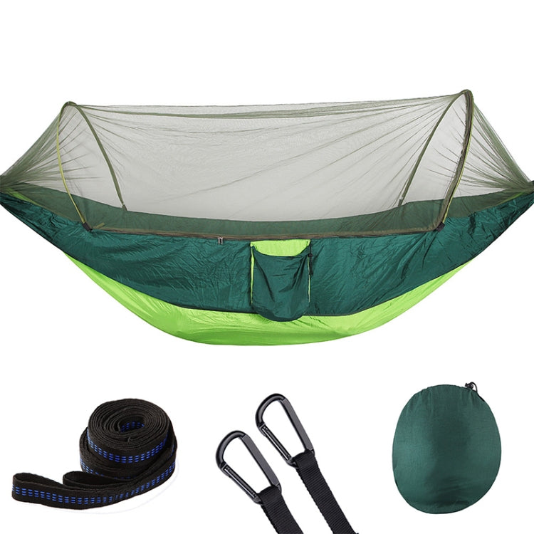 Portable Outdoor Camping Full-automatic Nylon Parachute Hammock with Mosquito Nets, Size : 290 x 140cm, 290x140cm Green, 290x140cm Blue, 290x140cm Orange, 290x140cm Camouflage, 290x140cm Army Green, 290x140cm Black, 290x140cm Dark Blue                 ...