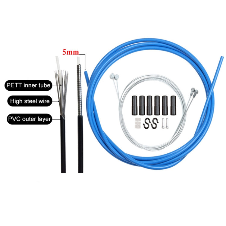 Universal Bicycle Brake Cable Tube Set, Orange, Green, Grey, Blue, Red, White, Yellow, Black