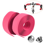 1 Pair Cycling Road Bike Sports Bicycle Cork Handlebar Tape Wrap + 2 Bar Plug, 2m Green, 2m Blue, 2m Red, 2m White, 2m Yellow, 2m Black, 2m Pink