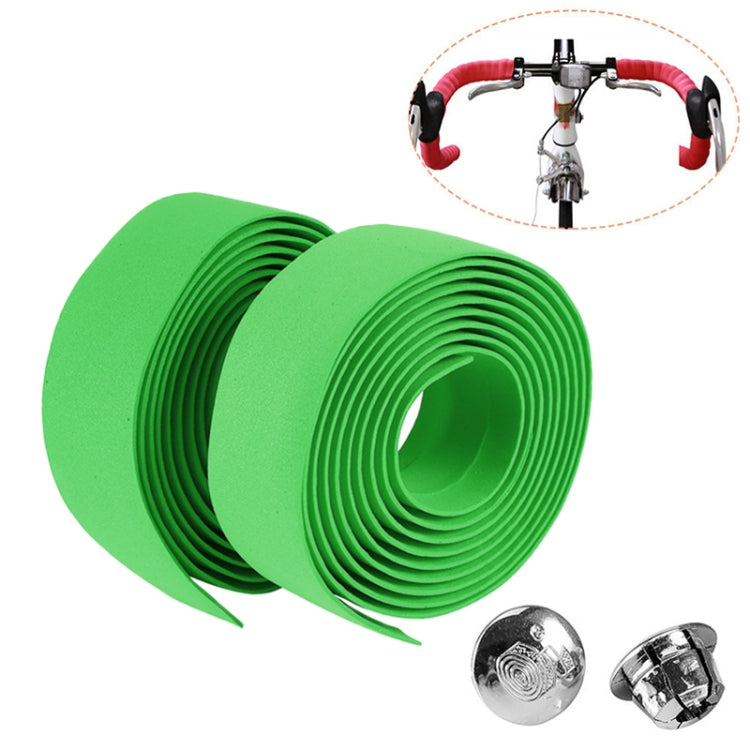 1 Pair Cycling Road Bike Sports Bicycle Cork Handlebar Tape Wrap + 2 Bar Plug, 2m Green, 2m Blue, 2m Red, 2m White, 2m Yellow, 2m Black, 2m Pink
