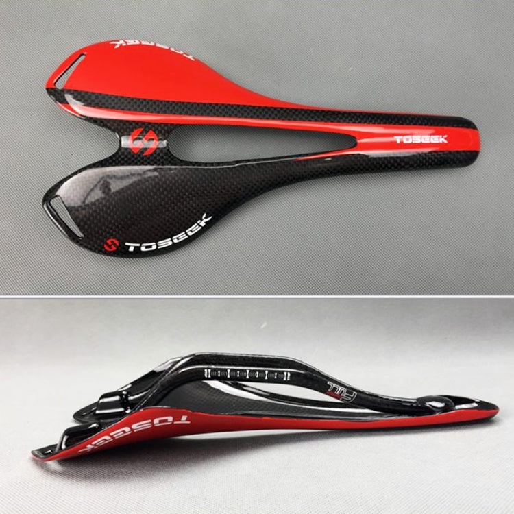 TOSEEK Road Bike Carbon Fiber Seat Bicycle Hollow Seat Saddle, 3K Texture + Extinction, Extinction(Blue), Extinction(Red), Extinction(White), Extinction(Yellow), Extinction(Black), Extinction(Orange), Extinction(Green), Extinction(Grey)