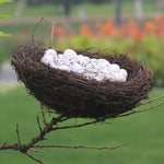 12cm Simulation Bird Nest + 3 PCS Bird Egg Holiday Decoration, 12cm