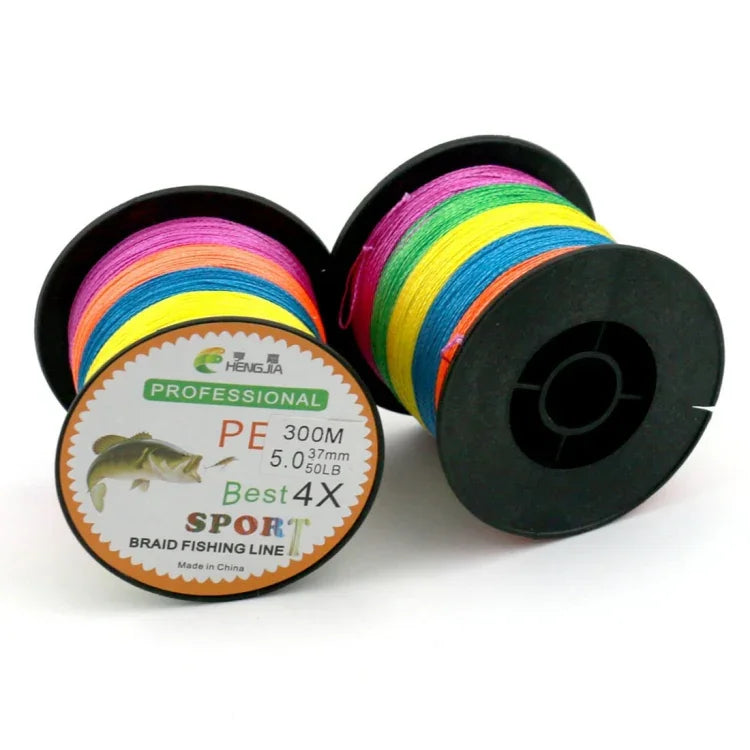 HENGJIA Colorful 8.0# 0.50mm 80LB 40.8kg Tension 300m Extra Strong 4 Shares Braid PE Fishing Line Kite Line, 8.0# 0.50mm 80LB