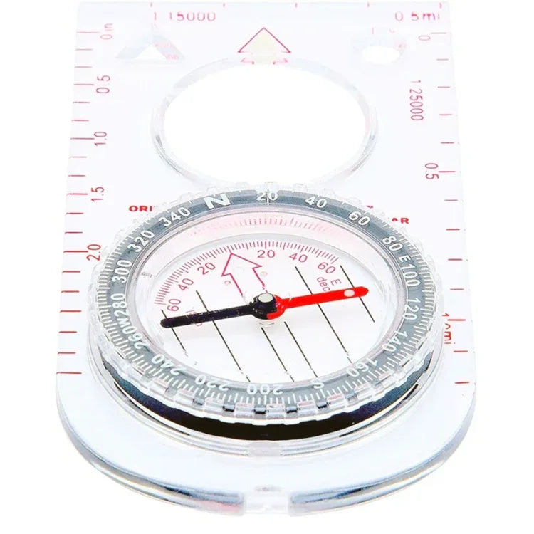 2pcs Nisa SD482 Outdoor Compass Map Scale with Magnifying Glass Multifunction, SD482
