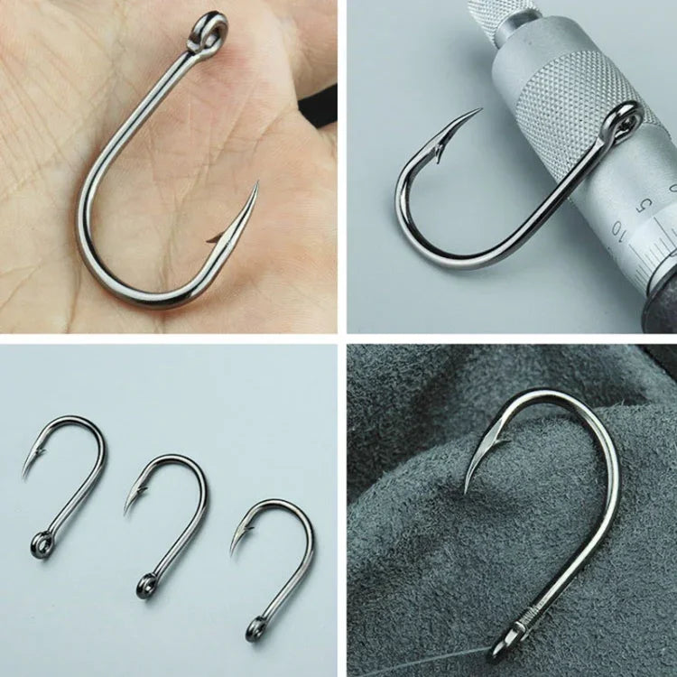 500 PCS Mixed Size Fish Barbed Hook Fishing Hooks with Hole, 3-12# with Hole