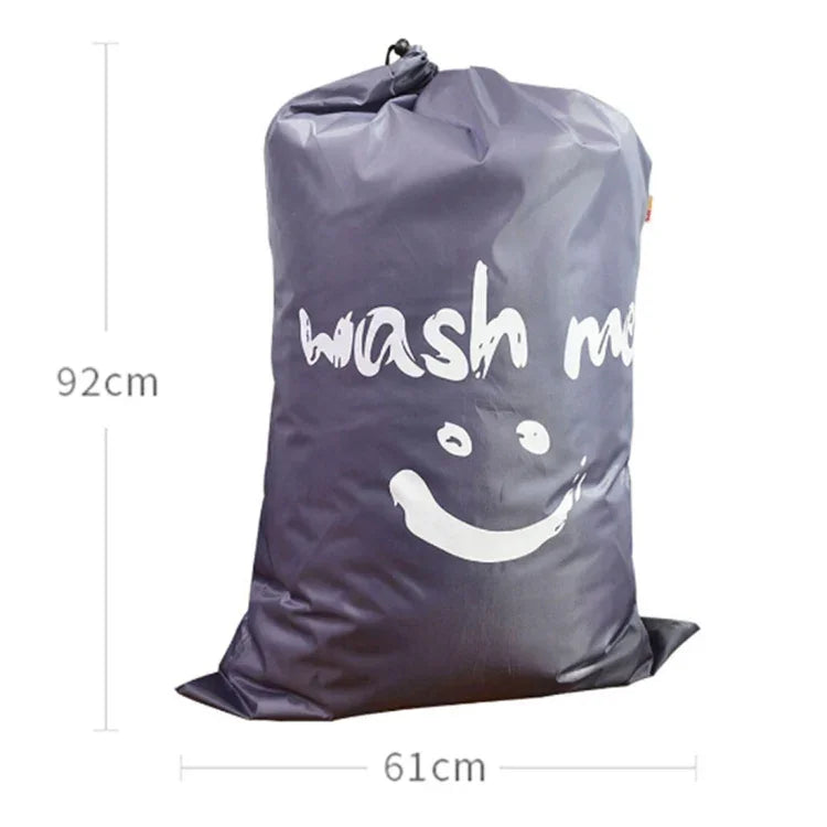 Home Quilt Clothes Travel Nylon Draw Cord Smile Face Pattern Arrange Storage Bag