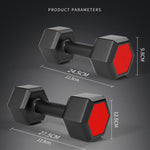 4kg A Pair Glue-Covered Hexagonal Dumbbell, 4kg