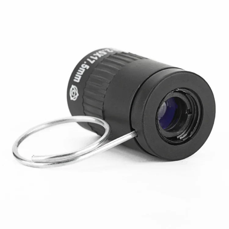 2.5x17.5mm Mini Pocket Miniature Telescope with Finger Buckle, 2.5x17.5 Black, 2.5x17.5 Gold