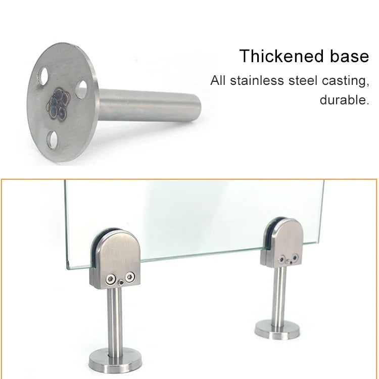 201 Stainless Steel Glass Fish Mouth Support Rod Fixing Clip with 14x60mm Rod, Specification: S, S, with 14x60mm Rod