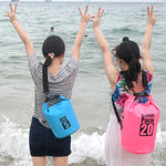 Outdoor Waterproof Single Shoulder Bag Dry Sack PVC Barrel Bag, Capacity: 15L, Capacity: 15L (Orange), Capacity: 15L (Pink), Capacity: 15L (Green), Capacity: 15L (Sky Blue), Capacity: 15L (Yellow), Capacity: 15L (Black), Capacity: 15L (Dark Blue)